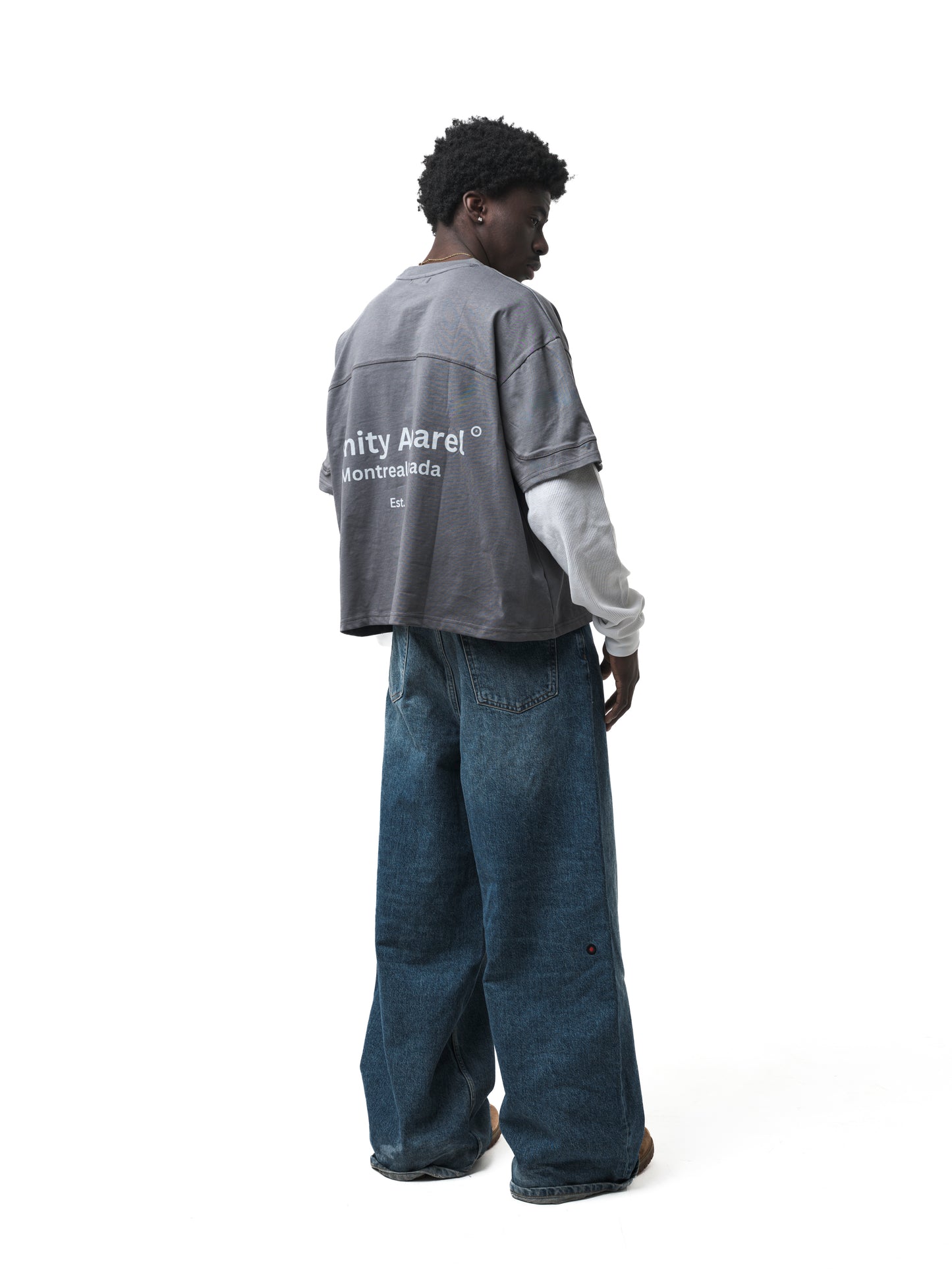 DOUBLE LAYERED WAFFLE SLEEVE TEE