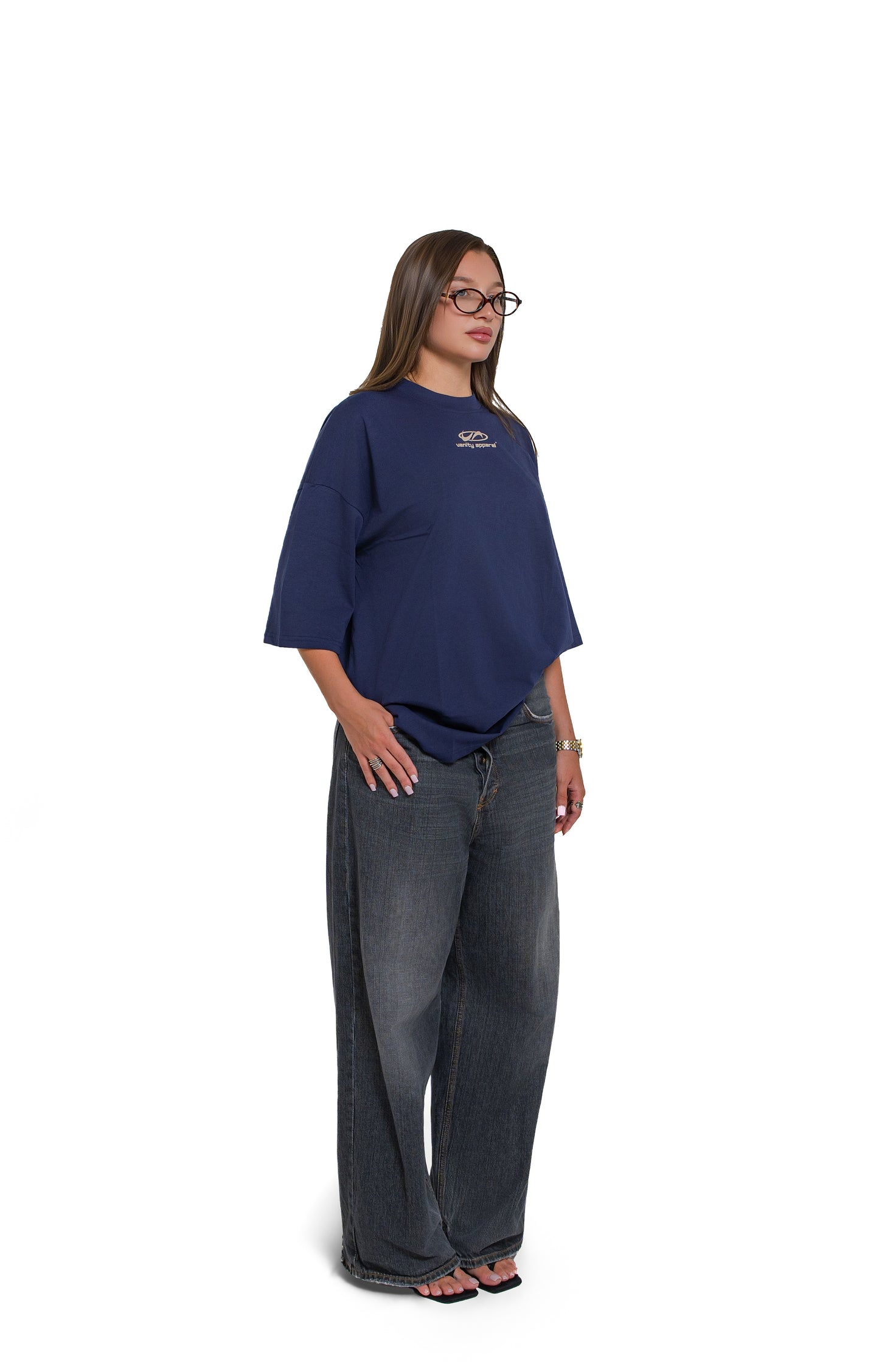 NAVY OVERSIZED T-SHIRT