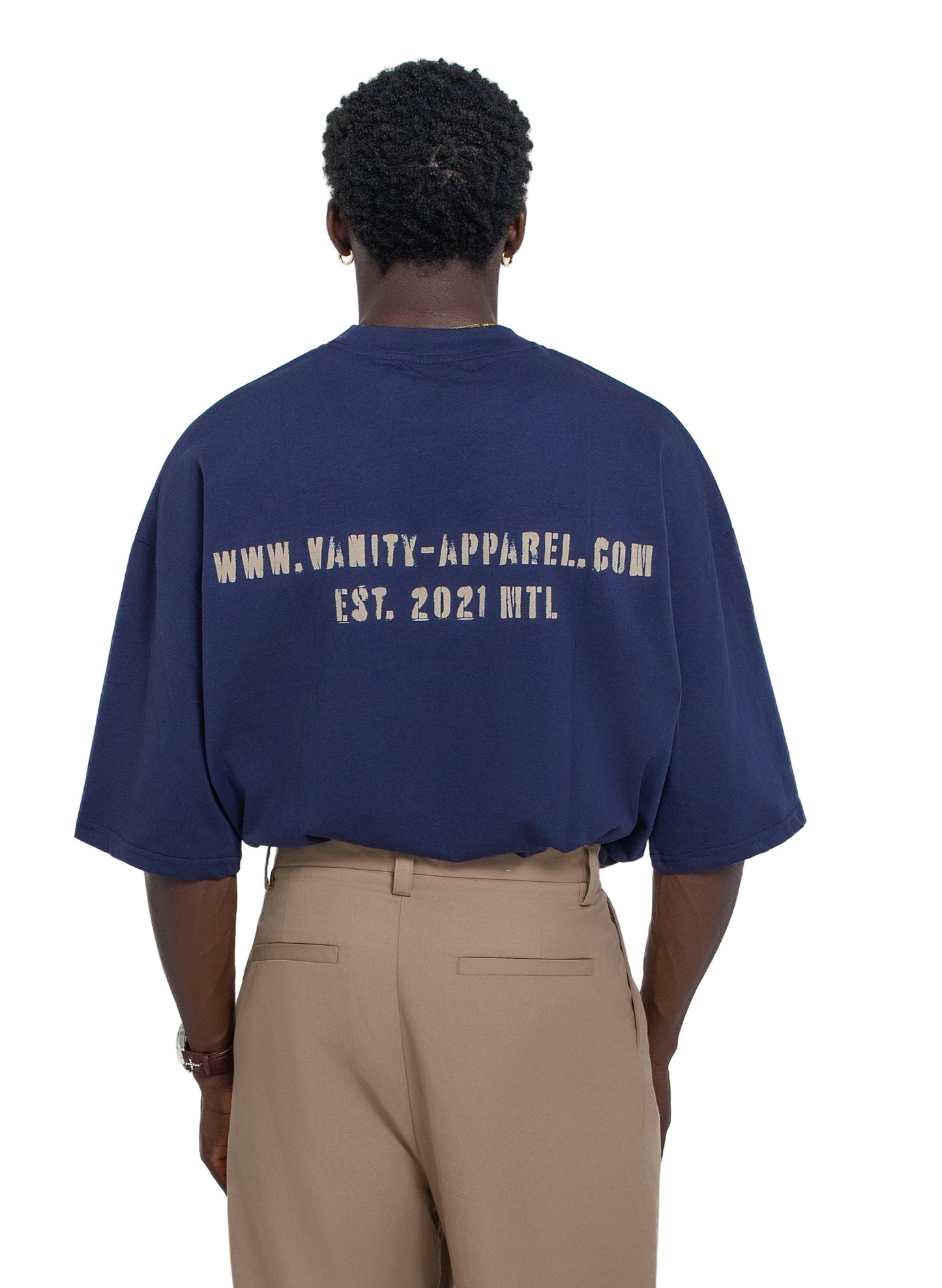 NAVY OVERSIZED T-SHIRT