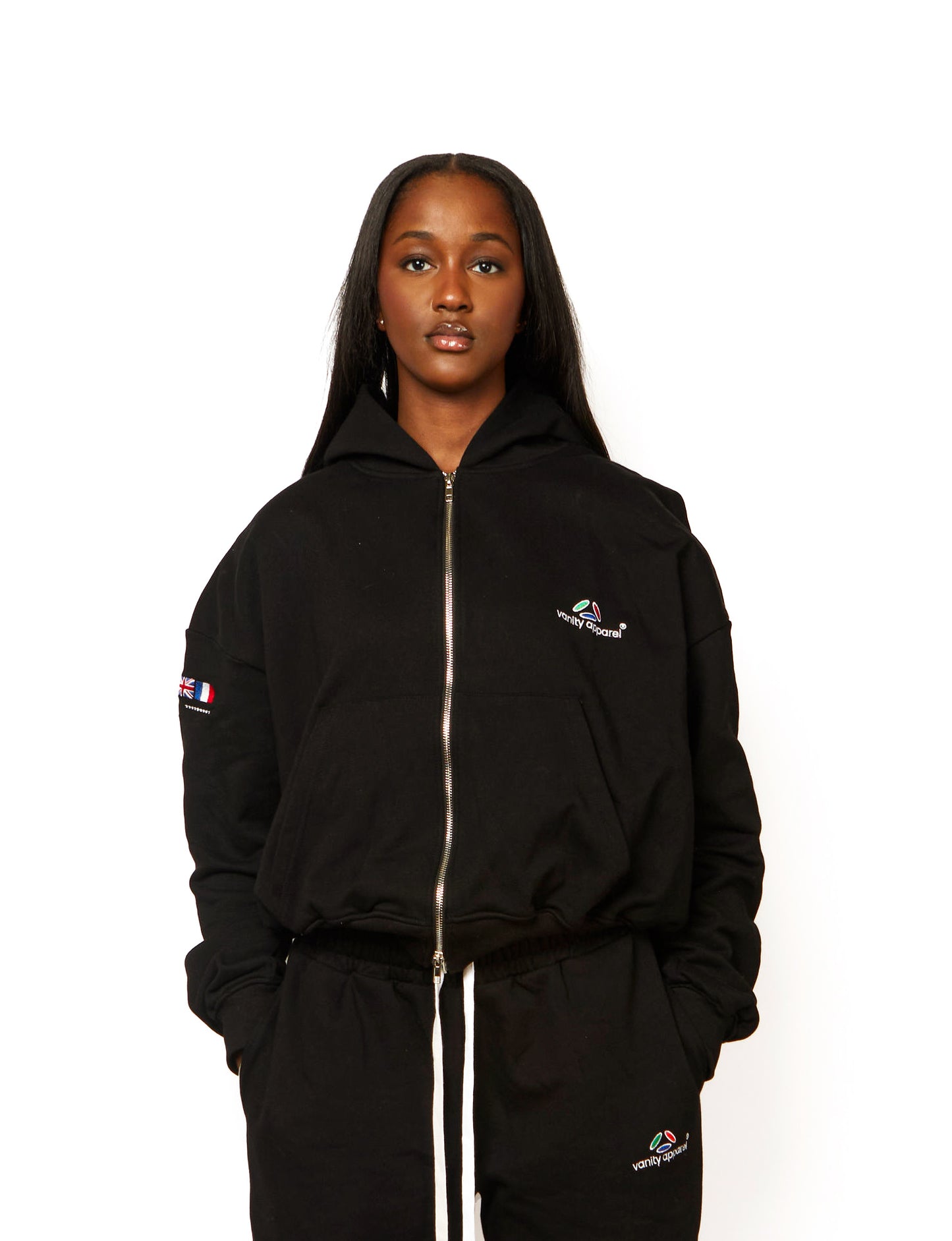 Essential black zipper (with flags)