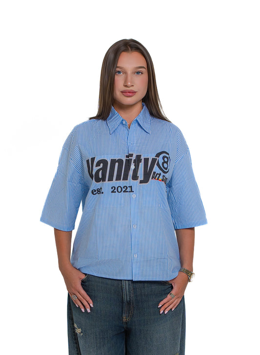 BOXY BLUE STRIPED SHIRT