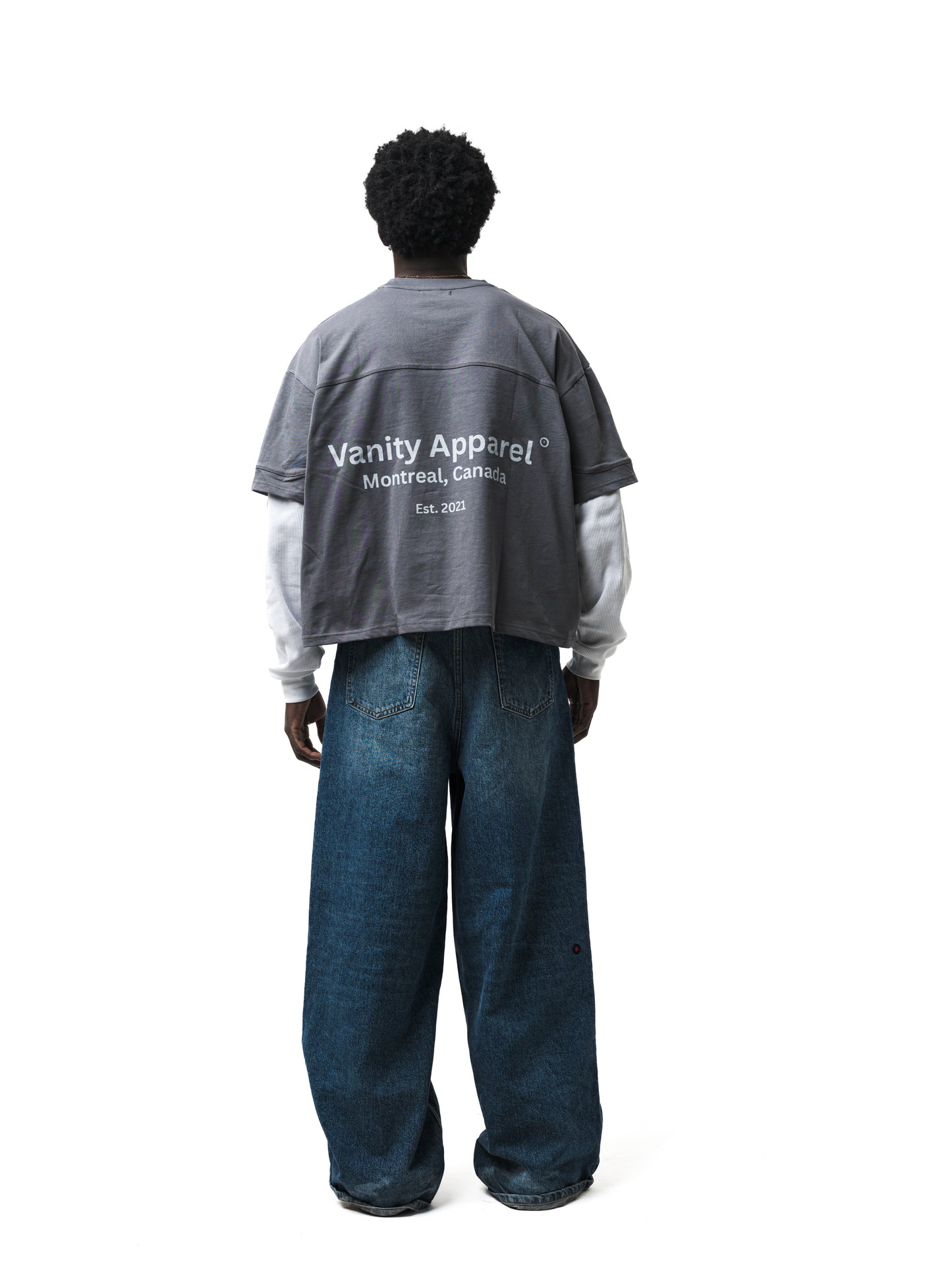 DOUBLE LAYERED WAFFLE SLEEVE TEE