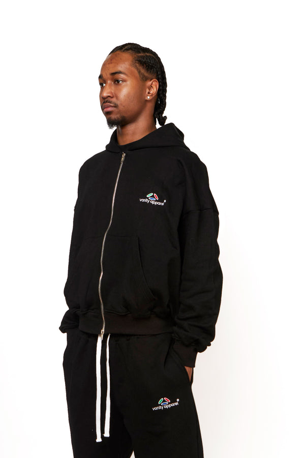 Essential black zipper (no flags)