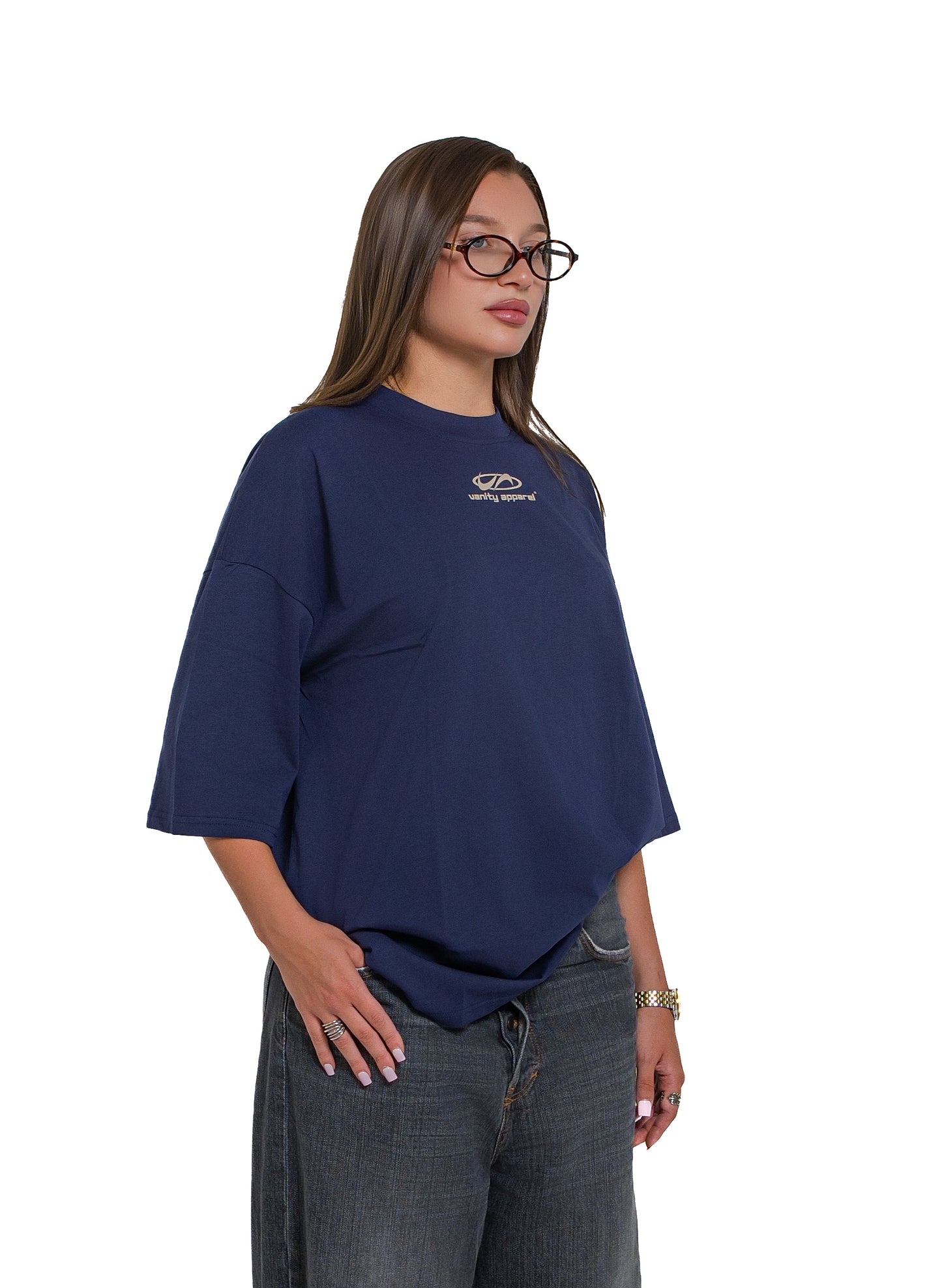 NAVY OVERSIZED T-SHIRT
